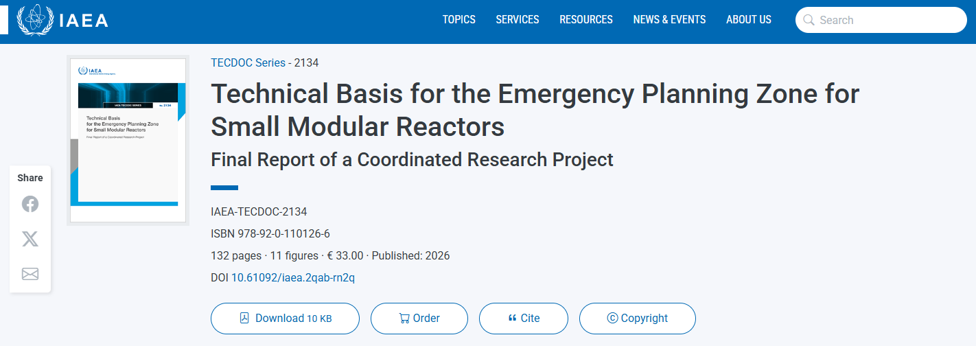 IAEA Publishes Technical Document on Emergency Planning Zones for Small Modular Reactors