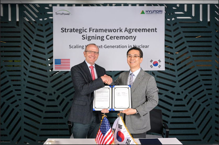 Hyundai E&C Signs Framework Agreement with TerraPower for Natrium Nuclear Power Plant Project