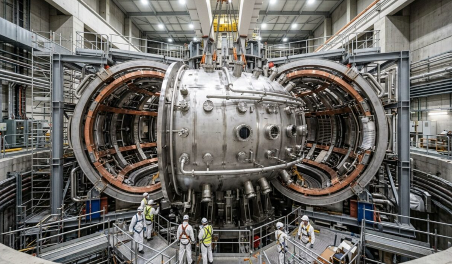 Assemblage progressif du tokamak ITER en France, l'expérience de fusion nucléaire vise un plasma à 150 millions de degrés Celsius