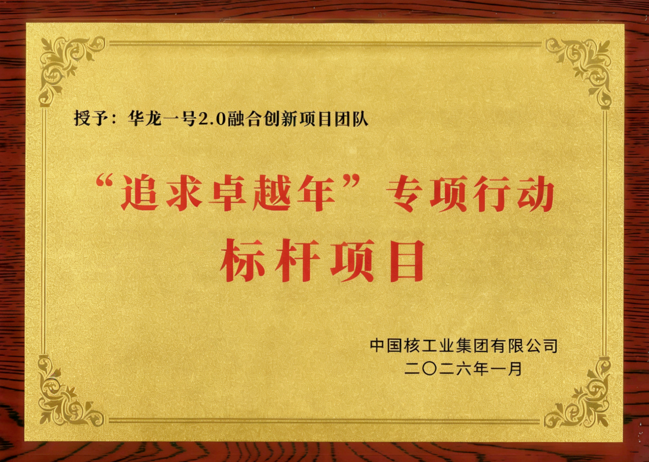 华龙一号2.0融合创新项目团队荣获集团“追求卓越年”专项行动标杆项目